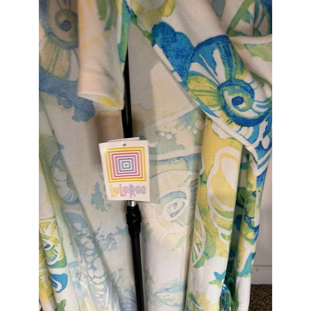 NWT Lularoe Caroline Cardigan Sweather Small‎ White, Teal, & Green - Picture 5 of 9